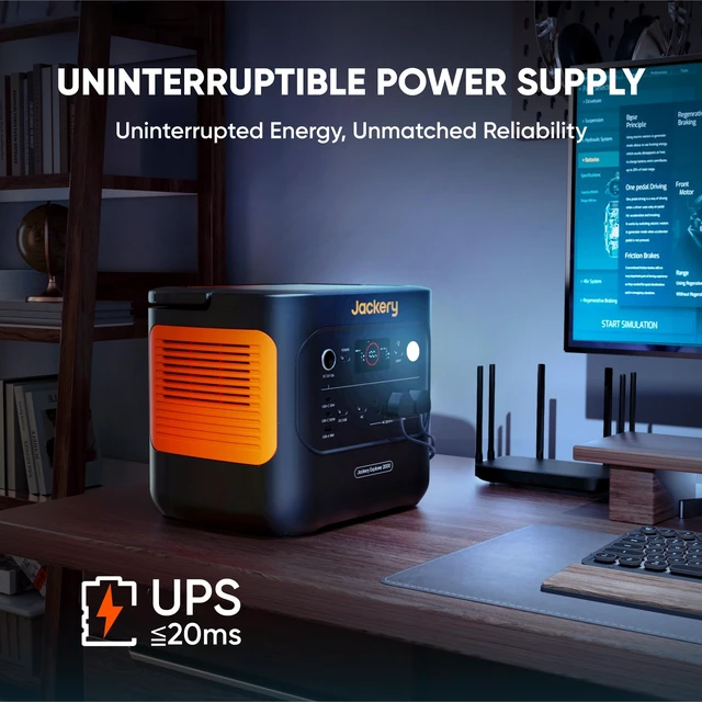 Alt view image 6 of 7 - Jackery Explorer 2000 v2 Portable Power Station, 2042Wh, 2200W AC Output | LiFePO4 Battery, USB-C PD 100W Fast Charging, Solar Generator for Emergencies, Power Outages, Camping (Solar Panel Optional)