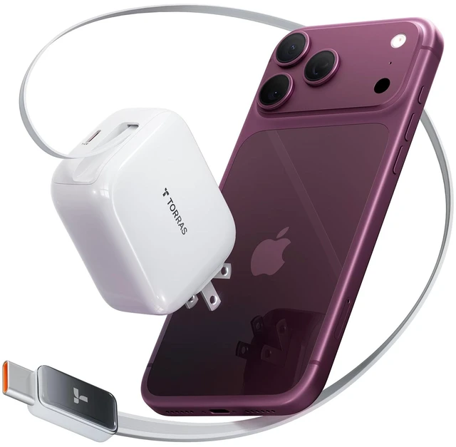 Main image of TORRAS FlexLine 67W USB C Charger, Fast Charging AVS Retractable Charger | for iPhone 18 Pro Max/iPad/MacBook/Z Fold 8, GaN III, Dual-Port Fast Charging, Retractable Cable, Travel and Desk Use