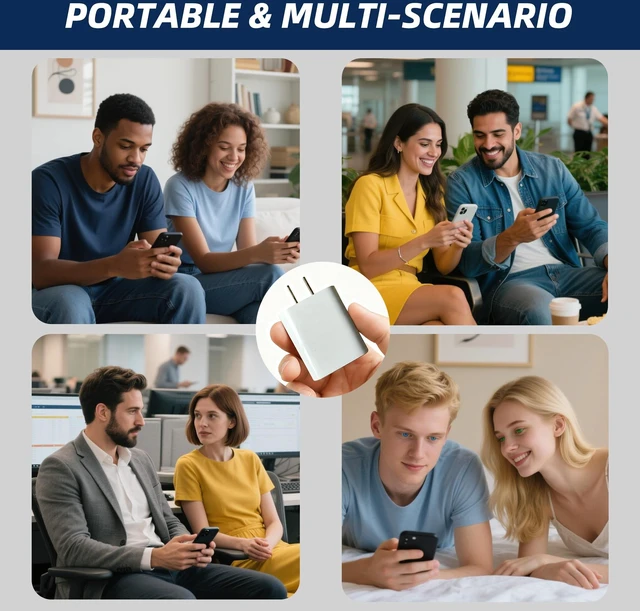 Alt view image 6 of 7 - SinitoAula 30W USB-C Charger Block with Extra USB-A Port (White, 1-Pack) | Type C Power Adapter for Wall Outlet, Fast Charging Plug for Cell Phones, Tablets, Earphones, Power Banks, Smart Wearables