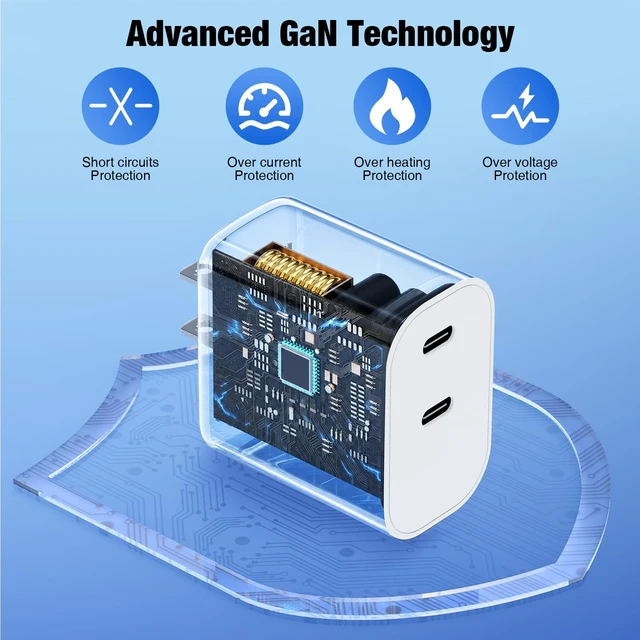 Alt view image 4 of 7 - Dual Port Type-C Fast Charger 60W(in Total for iPhone 17 16 15 Pro Max Plus | 4x 6/10FT PD3.0 USBC Fast Charging Cable/Cord for iPhone 17/16/15 Pro/Plus,iPad, Samsung Galaxy S26 S25 S24 S23