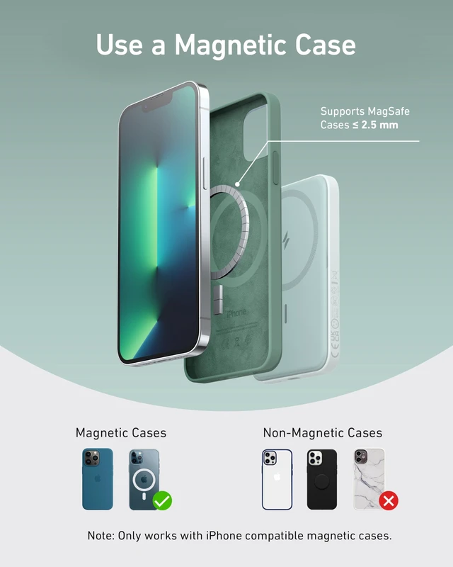 Alt view image 6 of 7 - Anker 621 MagGo Power Bank, 5,000mAh Magnetic Portable Charger | Travel Essential Battery Pack with USB-C Cable, Compatible with iPhone 16 / 15 / 14 / 13 / 12 Series