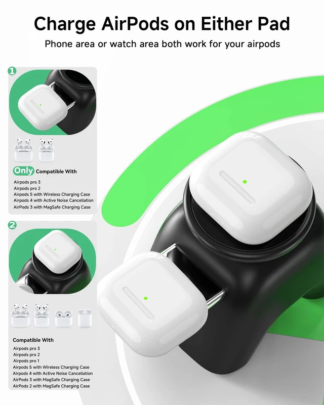 Alt view image 4 of 7 - Magnetic Wireless Charging Station, Charger Stand for iPhone Apple Watch | 2in1 Foldable Charger Stand 15W for iPhone Duo 18 17 16 15 14 13 12 Pro Max, 5W for Apple Watch&Airpods, 30W Adapter included