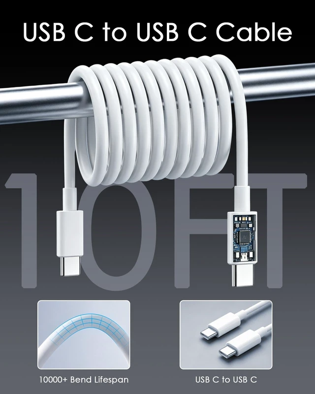 Alt view image 6 of 7 - 20W USBC Charger Block for iPhone 18/17/16/15 Charger Fast Charging | 3 Pack Type C Charger Fast Charging with 6 FT Fast Charger USB C Cable Compatible with iPhone Duo 18 17 16 Pro max-White
