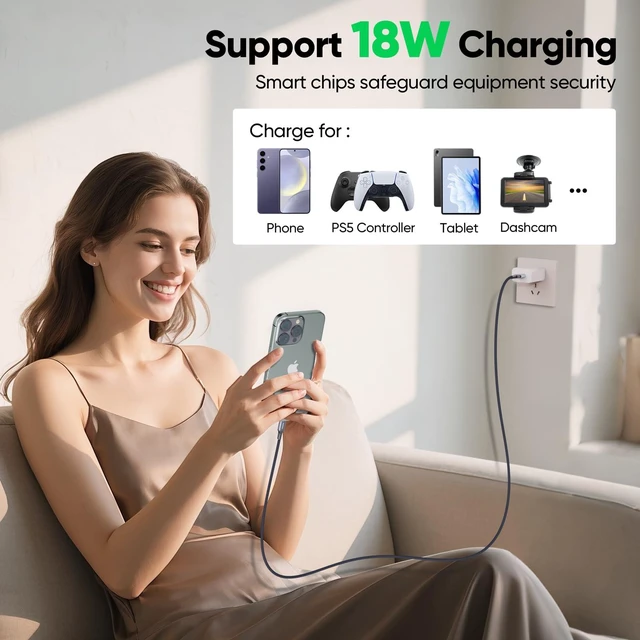 Alt view image 3 of 7 - USB A to USB C Data Cable, 10Gbps Data Transfer & 18W Charging Cord, 6ft | for iPhone 17/16/15 Galaxy S26 PS5 External SSDs Laptop Camera Computer PC