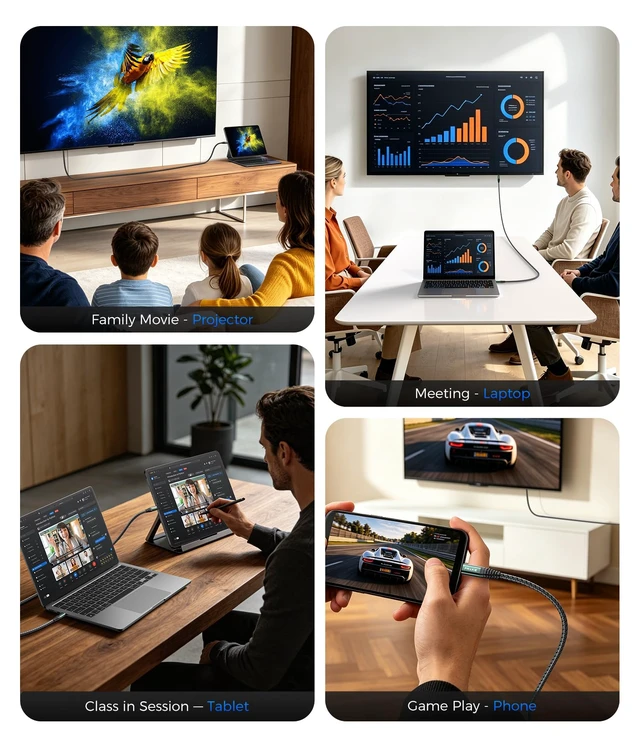 Alt view image 7 of 7 - 20Gbps USB C Data Cable, PD 3.1 240W Fast Charging, USB C Cable 3.3FT/1M | 8K@30Hz/ 4K@120Hz Video, Durable Braided USBC Monitor Cable for iPhone 18/17/16/15, MacBook, iPad, SSD, Dell XPS, VR-Gray