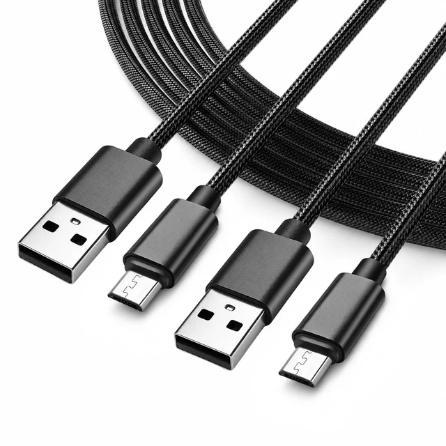 Main image of Superer 2 Pack 10FT Micro USB Charger Cable Fit for PS4 Controller, Kindle Paperwhite, Fire Tablet, Xbox One X S, Roku Streaming Stick, Fire TV, Android Phone Charging Data Sync Nylon Braided Cord