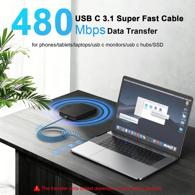 Alt view image 3 of 7 - Invisible Stand Charger Cable 60W Super Fast Charging Type C Cord 6FT 2Pack | Braided USB C to USB C Android Phone Cable for Samsung Galaxy S26 Ultra/S25 FE/S25/S24/S23/S22/S21/S20/S10/A18/A17/A16/A37