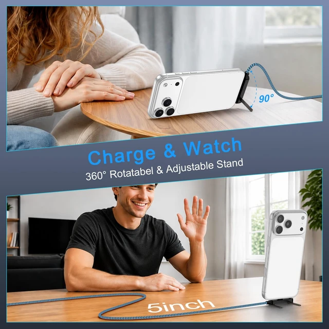 Alt view image 5 of 7 - Invisible Stand Charger Cable 60W Super Fast Charging Type C Cord 6FT 2Pack | Braided USB C to USB C Android Phone Cable for Samsung Galaxy S26 Ultra/S25 FE/S25/S24/S23/S22/S21/S20/S10/A18/A17/A16/A37