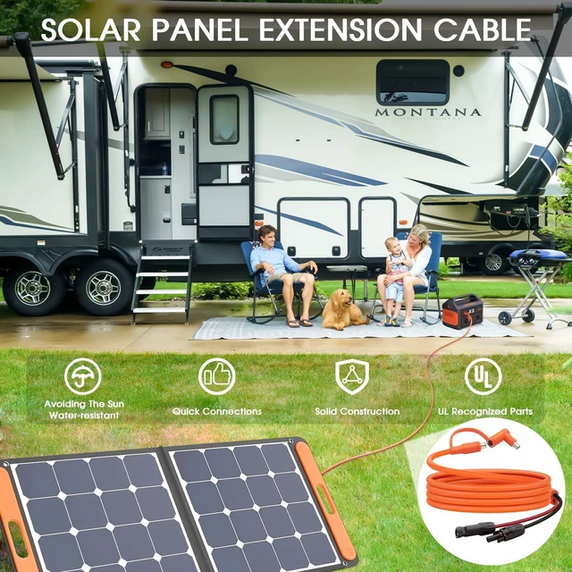 Alt view image 5 of 7 - Hoeine 10FT MC4 to DC 8mm Adapter Cable for Jackery Portable Power Station | Universal Solar Panel Connector Cable, DC7909/DC8020 Adapter, Fits BLUETTI, Goal Zero Yeti, Anker, for Camping RV Emergency