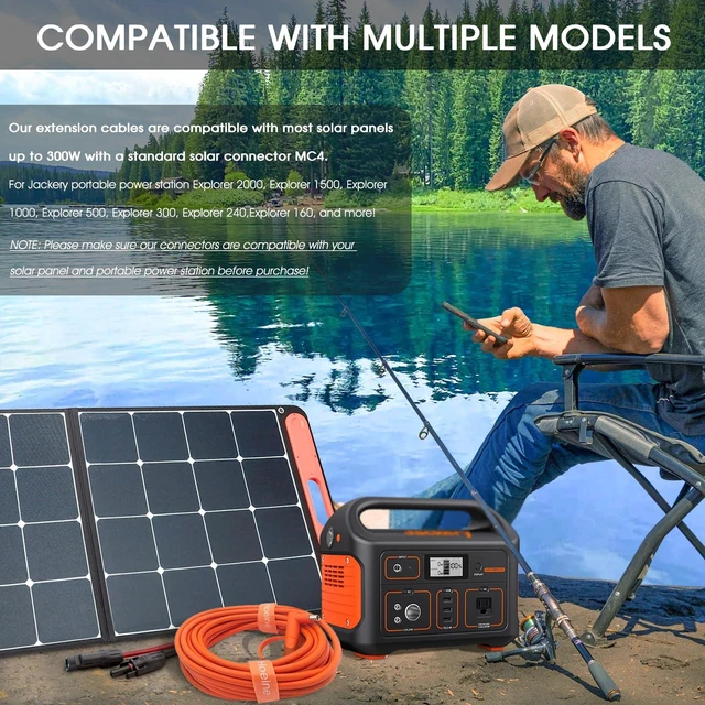 Alt view image 6 of 7 - Hoeine 10FT MC4 to DC 8mm Adapter Cable for Jackery Portable Power Station | Universal Solar Panel Connector Cable, DC7909/DC8020 Adapter, Fits BLUETTI, Goal Zero Yeti, Anker, for Camping RV Emergency