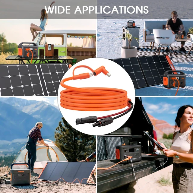 Alt view image 7 of 7 - Hoeine 10FT MC4 to DC 8mm Adapter Cable for Jackery Portable Power Station | Universal Solar Panel Connector Cable, DC7909/DC8020 Adapter, Fits BLUETTI, Goal Zero Yeti, Anker, for Camping RV Emergency
