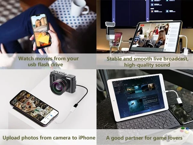 Alt view image 4 of 7 - Cirafon Lightning to USB Camera Adapter Apple MFi Certified | Female USB 3.0 OTG Cable Adapter Support Connect Camera, Flash Drive, Card Reader, MIDI for iPhone 14/13/12/11/X/8/7 iPad