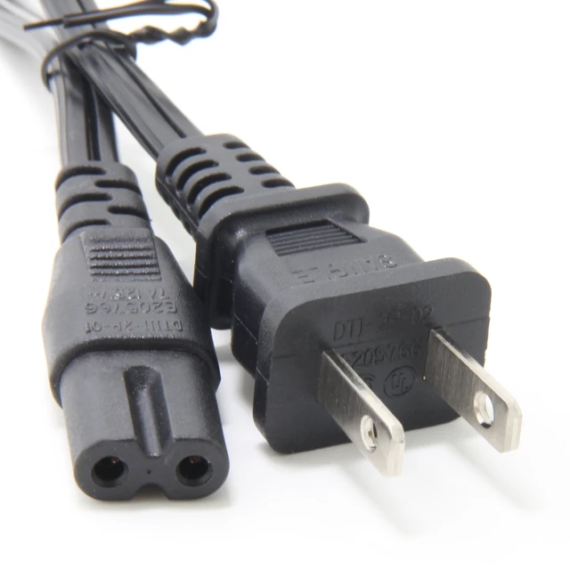 Alt view image 7 of 7 - Short 1FT Figure 8 Power Cord, 18AWG 2 Prong AC Cable for TV | Connector Replacement, Space-Saving Design for Power Strips, Compatible with Figure-8 Devices