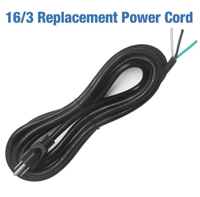 Alt view image 2 of 7 - Pinfox 6ft 16 Gauge 3 Prong Heavy Duty Replacement Power Supply Cord Cable 110V 115V 120V Pigtail for Universal AC Appliance, NEMA 5-15 Plug US SJT 16AWG (12A)