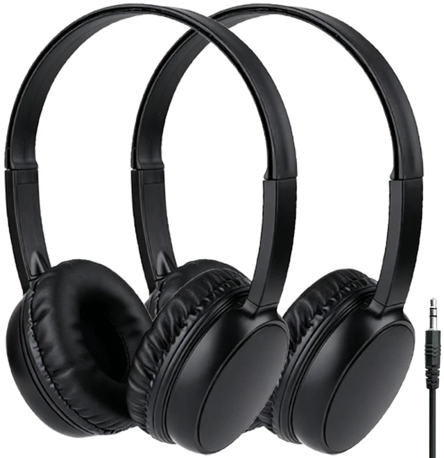 Main image of Auolexs Kids Wired Headphones 2 Pack for School Classroom | 3.5mm Jack, Adjustable Headband, Lightweight On-Ear Headphones for Students Teachers Travel Boys Girls(YT30,2 Black)