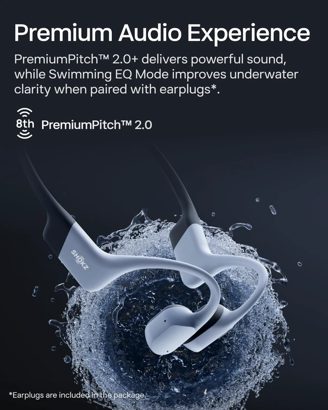 Alt view image 7 of 7 - SHOKZ OpenSwim Pro Open-Ear MP3 Headphones, Grey, IP68 Waterproof, 32GB MP3 | IP68 waterproof; Bluetooth + 32GB MP3 modes; Vivid underwater sound; 9H battery; Swimming/Water sports