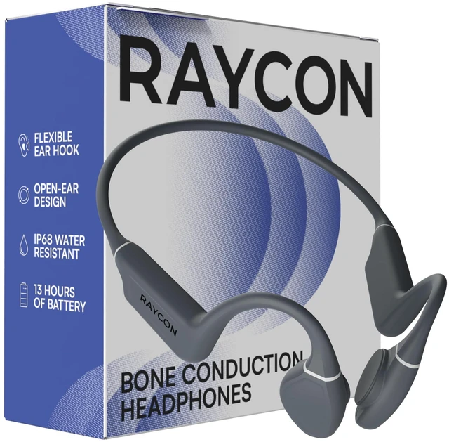 Main image of Raycon Bone Conduction Headphones - Open Ear Running Headphones & Bluetooth Earbuds, Sweat & Water-Resistant with Mic (Gray)