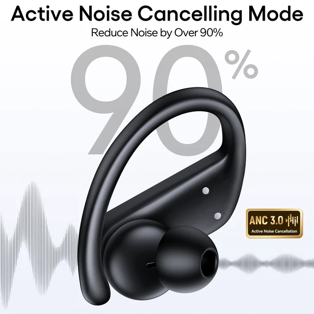 Alt view image 2 of 7 - Hybrid Active Noise Cancelling Wireless Ear Buds 80 Hrs Playtime Hi-Res Stereo Quality Bluetooth Earbuds with Transparency Mode Headphones Bluetooth Earhooks ANC Earphones for Work Sports Travel