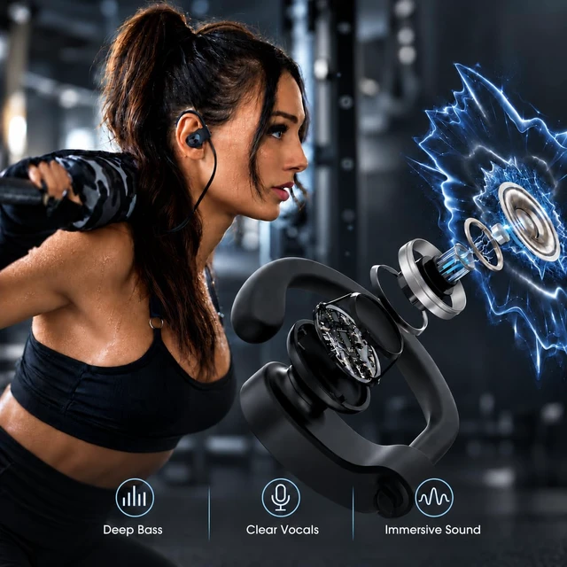 Alt view image 6 of 7 - Redzoo Bluetooth Headphones Wireless Sports In-Ear Earbuds IPX7 Waterproof | 16 Hrs Playtime, Stereo Sound Isolation Headsets for Gym, Running Headphones for Workout Sports, Clear Sound