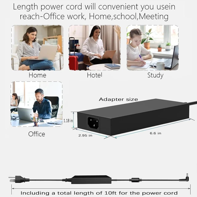 Alt view image 10 of 12 - 240W Laptop Charger for Msi Katana 15/17 HX B14W B14WGK B14WFK B14WEK B13W B13VGK Gaming Laptop Adapter A20-240P2A ADP-240EB T