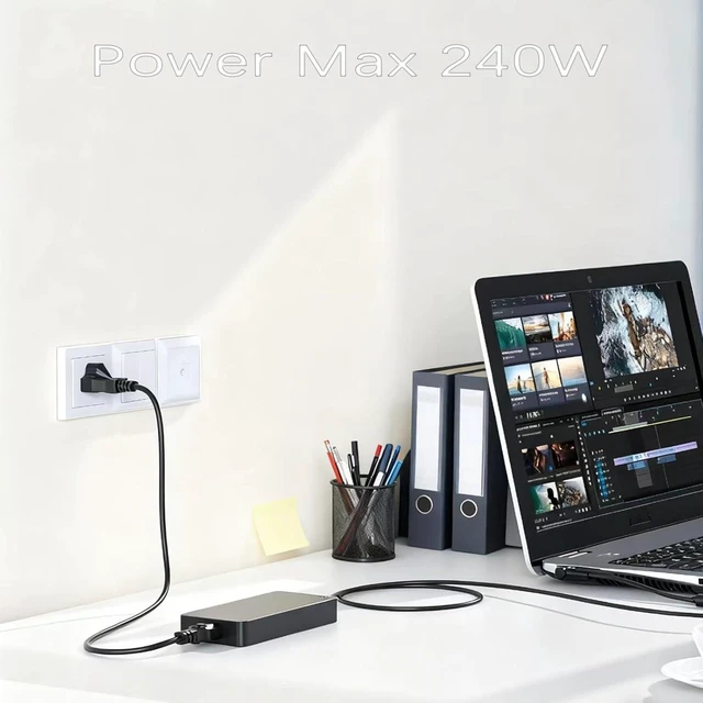 Alt view image 12 of 12 - 240W Laptop Charger for Msi Katana 15/17 HX B14W B14WGK B14WFK B14WEK B13W B13VGK Gaming Laptop Adapter A20-240P2A ADP-240EB T