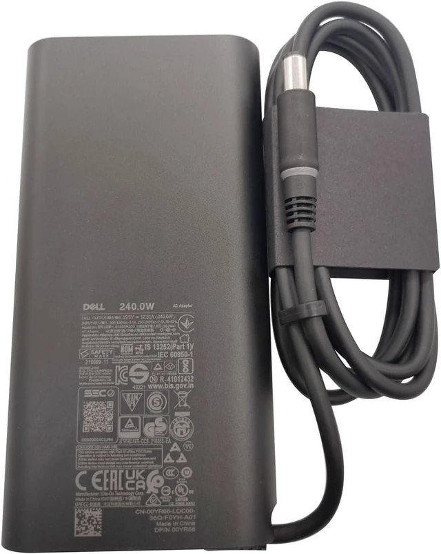 Alt view image 9 of 14 - Dell GaN Laptop Charger 240W Watt Barrel 7.4mm tip AC Power Adapter - LA240PM200 HA240PM200 DA240PM200 0YR68 4GC66 G5K8G R4P0K for Alienware Laptop