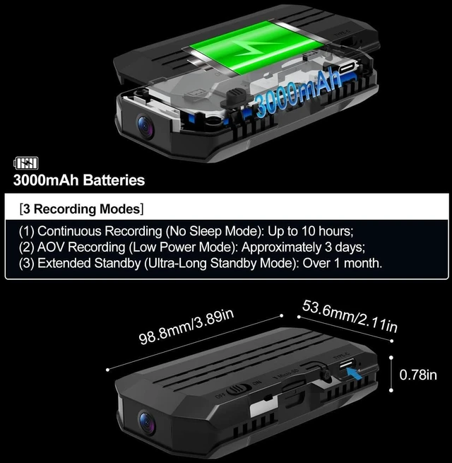 Alt view image 11 of 14 - No power cord required. 4G LTE cellular hidden surveillance camera (no WiFi needed, built-in SIM card). Built-in battery. Vehicle monitoring. HD night vision. Motion detection. Remote access via app.