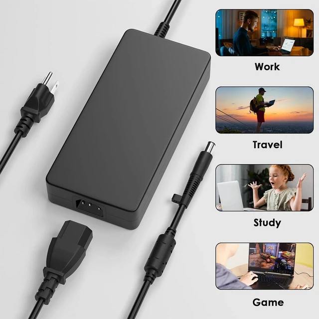Alt view image 14 of 14 - 330W/360W Laptop Charger Compatible with DELL Alienware M18 R2 Alienware X16 R2 X17 R1 18 area-51 G16 7630 G15 5530 Precision Workstation 3280 Compact Gaming Power Supply Adapter