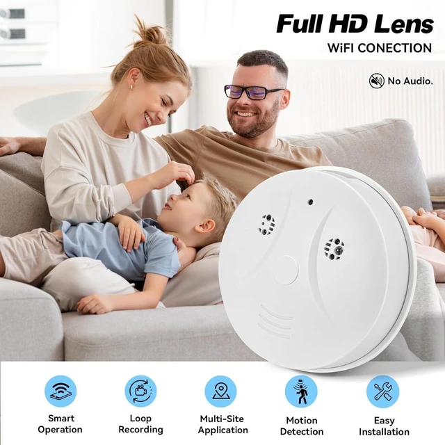 Alt view image 9 of 14 - Conceal Camera (Smoke Detector Design) WiFi HD 1080P Camera Wireless Small Nanny Cam for Home Surveillance Security Cameras Indoor Wireless(Support 2.4G)