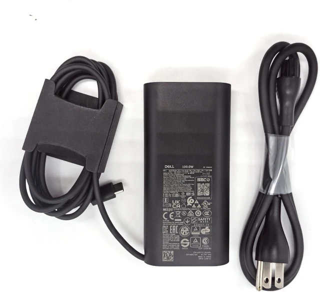 Alt view image 14 of 14 - Dell 100W Laptop Charger USB C Type C GAN AC Adapter, XPS 14 9440 AC Charger, Latitude 9440 AC Adapter, Black, DA100PM220