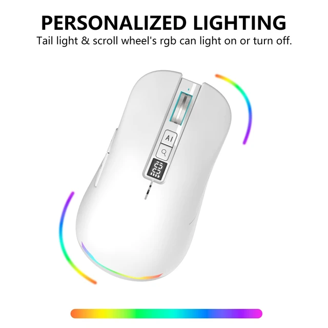 Alt view image 6 of 7 - GAMINJA Ai Mouse with Voice Typing,Smart Voice Typing Mouse Multi Language Ai Voice Mouse Ergonomic Wireless BT Mouse 600mAH for Computer,PC,Laptop,2026 Upgraded (White)