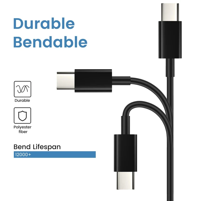 Alt view image 3 of 4 - USB C to USB C Cable 50-Pack Bulk, 3ft Type C Fast Charging Cord Black | USBC Phone Charger Cables, Data Transfer, Multipack