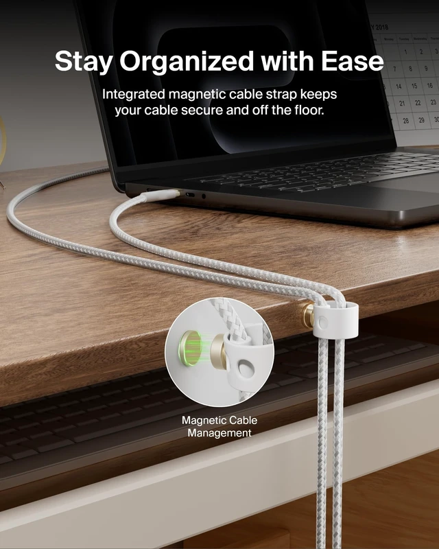 Alt view image 4 of 7 - Belkin USB C to USB C Braided Cable 2 Pack, 6.6ft Fast iPhone Charger Cord | tangle-free braided cord, iPhone 17/16, Samsung Galaxy S25, Pixel 9, MacBook, iPad Pro, Nintendo Switch 2, travel essential