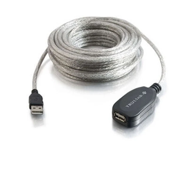 Alt view image 2 of 3 - 39000 USB Data Transfer Cable - 39.37 ft - Extension Cable - White