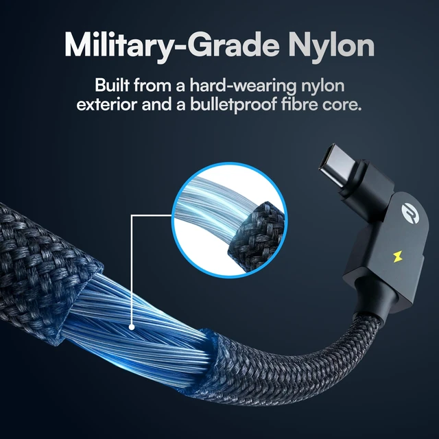 Alt view image 4 of 5 - Raycon Magic Spin Cable - USB C to USB C Cable 100W Fast Charging, Type C Charger Fast Charging Cord for iPhone 17/16/15, Samsung, Android, Tangle-Free, Braided Nylon USBC to USBC Cable (Black, 10ft)