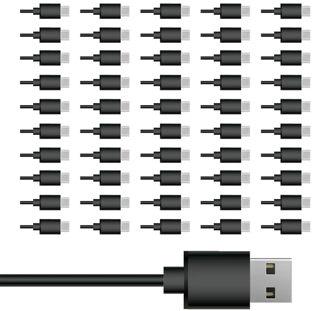 Main image of USB C Cable 50 Pack 0.5FT USB 2.0 Cables,Bulk Type C Charging Cords Black