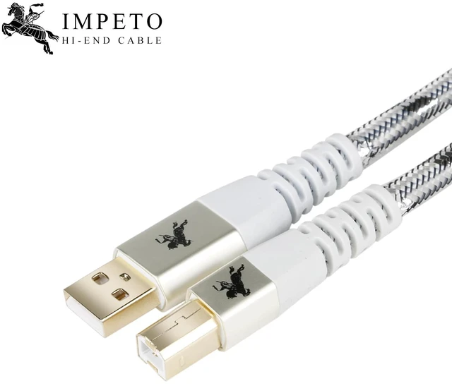 Alt view image 6 of 6 - Impeto Audiophiles USB Printer Cable, USB-A to USB-B Printer Cable 2.0, HiFi DAC Type-A to Type-B OTG Audio Cable, Data Cable Digital Cable 4.9ft/1.5M