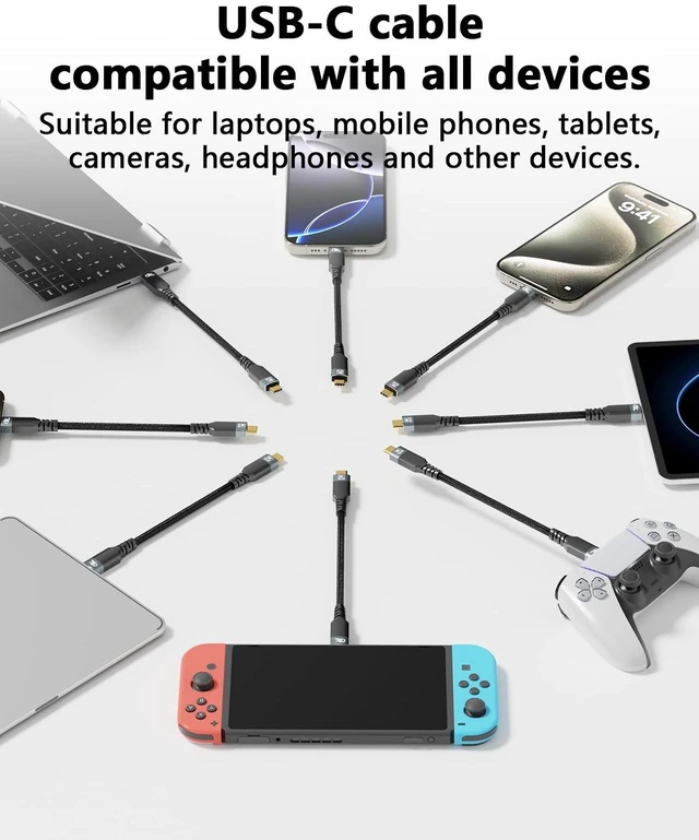Alt view image 6 of 7 - UPPDEFFST 20ft Long USB-C Cable, Compatible with Thunderbolt 3, USB 3.2 Gen 2, 20Gbps High-Speed Transfer, 100W Fast Charging, 8K@30Hz & 4K@120Hz Video, for Laptop, Monitor, Docking Station and SSD,