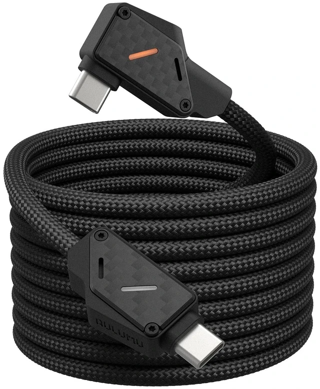 Main image of Aulumu M07 240W USB-C to USB-C Carbon Fiber Cable | USB 3.1 Gen2 10Gbps | 4K@60Hz Video Output Fast Charging | for iPhone 18/17/16/15 Pro Max, NVMe SSD, S25/S24/S23 Ultra, MacBook Pro -Black 6.6FT