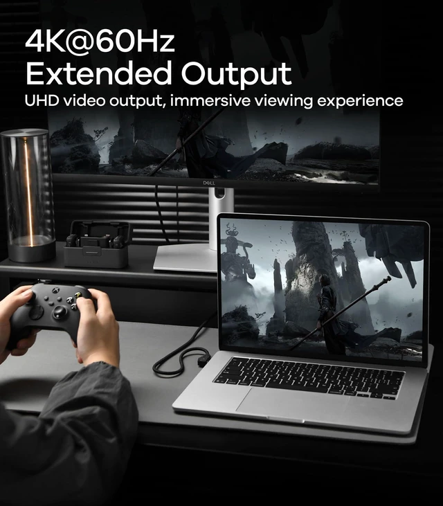 Alt view image 5 of 7 - Aulumu M07 240W USB-C to USB-C Carbon Fiber Cable | USB 3.1 Gen2 10Gbps | 4K@60Hz Video Output Fast Charging | for iPhone 18/17/16/15 Pro Max, NVMe SSD, S25/S24/S23 Ultra, MacBook Pro -Black 6.6FT