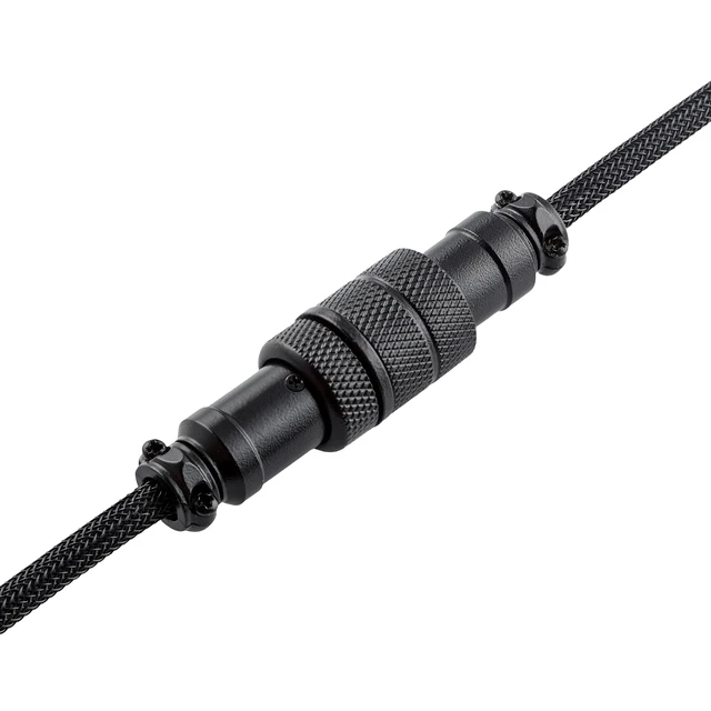 Alt view image 3 of 6 - GUNMJO Pro Custom Coiled USB C Cable for Gaming Keyboard, Metal Aviator Mechanical Keyboard Cable with Type C Angled, 1.5M USB-C to USB-A, Classic Black Color