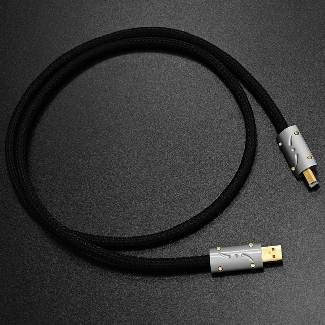 Alt view image 6 of 7 - Viborg HiFi USB A to B Cable Silver Plated Copper 4.9FT for Audiophile Audio, DAC, Decoder, Printer, Scanner (UC01)
