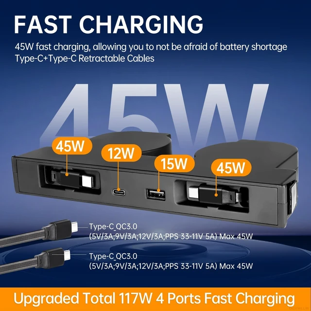 Alt view image 3 of 6 - DGXWLLW USB Hub for Tesla Model Y Juniper 3 Highland Y L with Dual Type-C | Fits Model Y Juniper 2025 2026 Model 3 Highland 2024-2026 Y L, 117W 4-in-1 Center Console Docking Station with Sunken Design