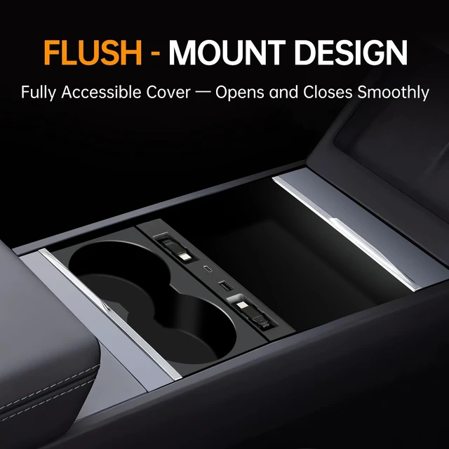 Alt view image 4 of 6 - DGXWLLW USB Hub for Tesla Model Y Juniper 3 Highland Y L with Dual Type-C | Fits Model Y Juniper 2025 2026 Model 3 Highland 2024-2026 Y L, 117W 4-in-1 Center Console Docking Station with Sunken Design