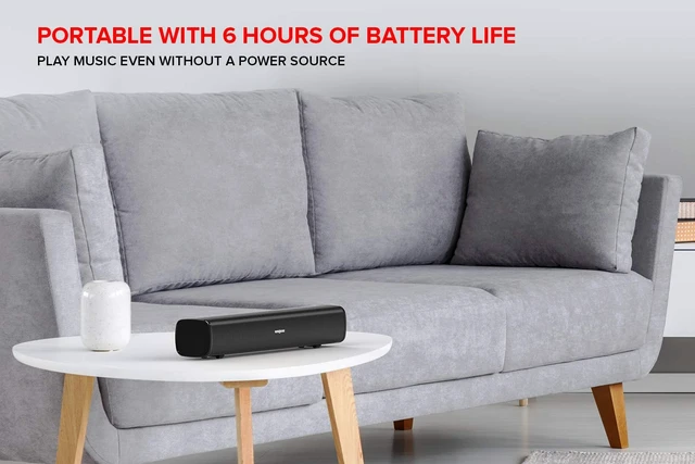 Alt view image 4 of 7 - Creative Stage Air Portable and Compact Under-Monitor USB-Powered Soundbar for Computer, with Dual-Driver and Passive Radiator for Big Bass, Bluetooth and AUX-in, USB MP3, 6 Hours of Battery Life
