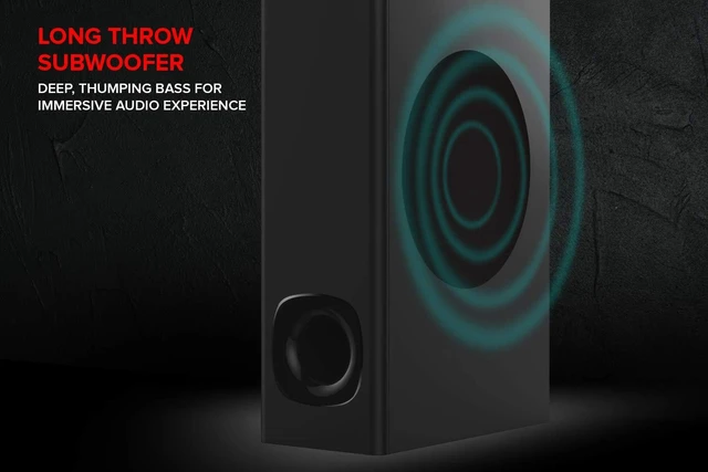 Alt view image 4 of 7 - Creative Stage 2.1 Channel Under-Monitor Soundbar with Subwoofer for TV, Computers, and Ultrawide Monitors, Bluetooth/Optical Input/TV ARC/AUX-in, Remote Control and Wall Mounting Kit