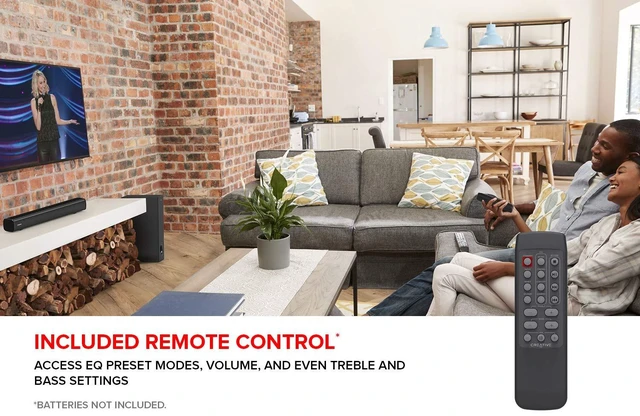 Alt view image 6 of 7 - Creative Stage 2.1 Channel Under-Monitor Soundbar with Subwoofer for TV, Computers, and Ultrawide Monitors, Bluetooth/Optical Input/TV ARC/AUX-in, Remote Control and Wall Mounting Kit