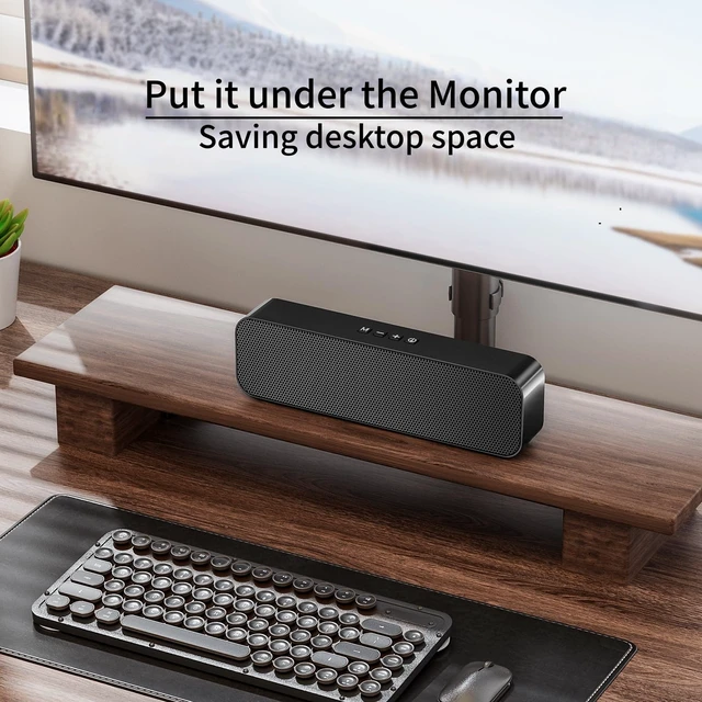 Alt view image 7 of 7 - KASOHQEE Computer Speakers for Desktop PC,USB Powered & Plug and Play,with Bluetooth 5.3/3.5mm AUX Input,Small Bluetooth Speakers with Stereo Sound Fit Under the Monitor for Office Work, Gaming, Music
