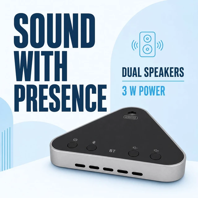 Alt view image 5 of 7 - lorvannis Bluetooth Conference Speaker and Microphone, Bluetooth Speakerphone for Small Meeting RoomWireless Conference Speaker 360°Voice Pick up with Noise Cancellation Mics for Computer/Laptop