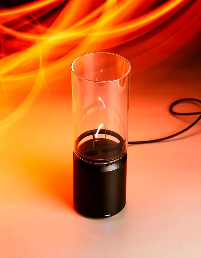 Alt view image 2 of 7 - WARDENCLYFFE® SingLine 60 Plasma Speaker - High-Fidelity Desktop Audio for PC Gaming - Visual Electric Flame & Personal Ambience Light - Unique Tech Gift (Model:SingLine 60 Black)